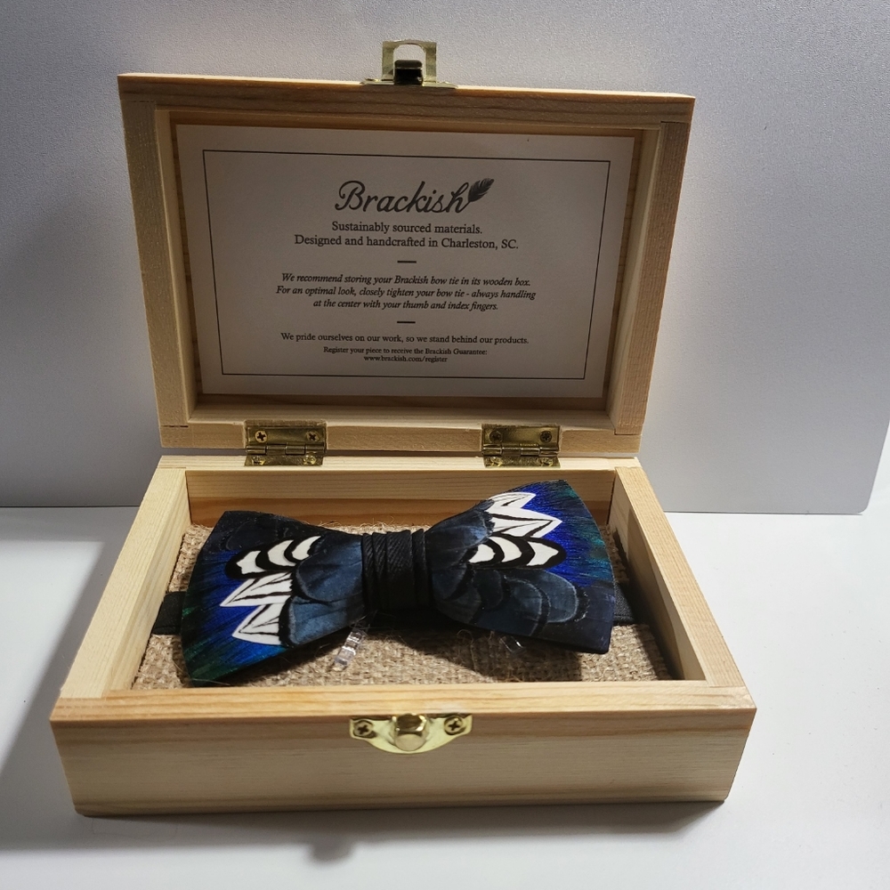 Berkshire Peacock Feathered Bow Tie